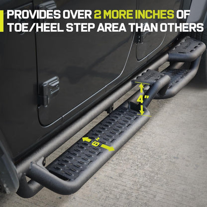 Curve Design Running Boards Compatible with Jeep Gladiator Jt 4 Door 2020-2025 - OMOTOR