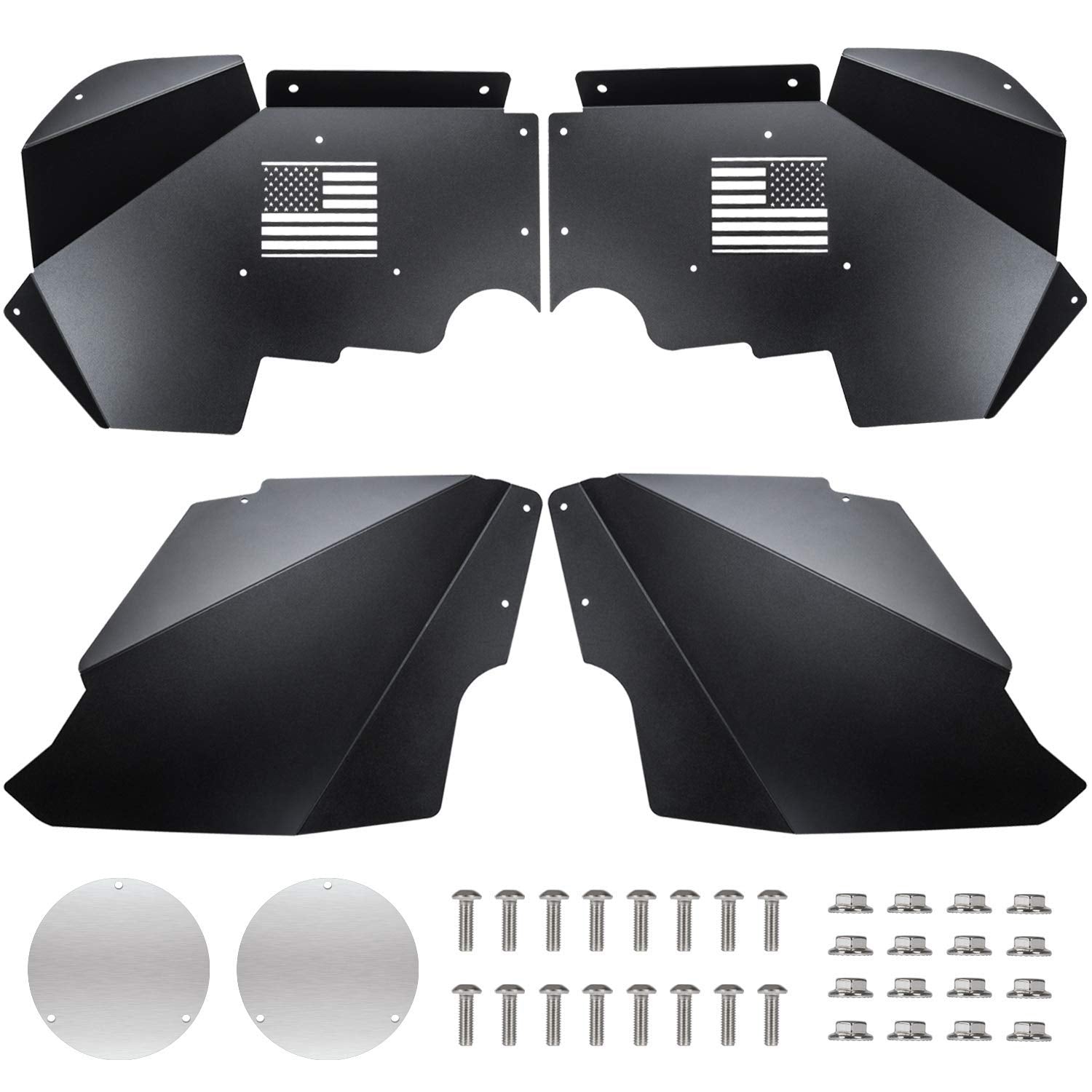 Black Inner Fender Liner Compatible with Wrangler 2007-2018 JK JKU & Unlimited 2/4 Doors - OMOTOR