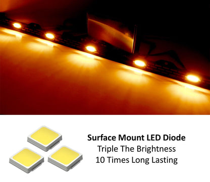 Full LED Front Hood Bulge Insert Replacement Lighting Kit Compatible with Toyota Tundra 2014-2021