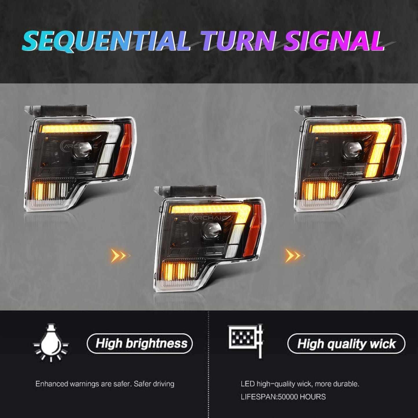 LED Headlights Assembly Compatible with 2015-2017 Ford F150 Pickup XL/XLT/Lariat/King Ranch/Platinum/Limited F150 Raptor 2017-2020