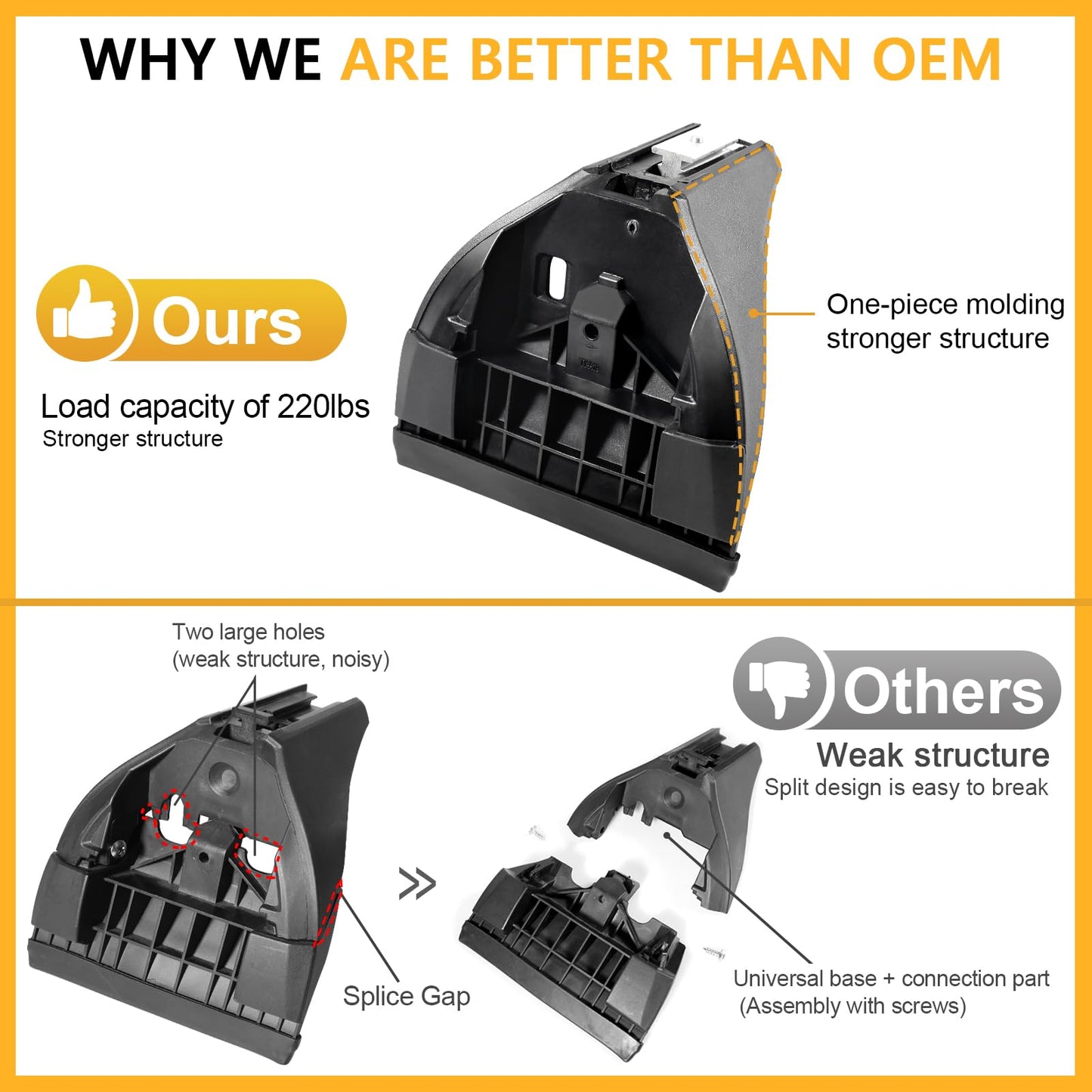 Cross Bars Roof Rail Racks Fit for Jeep Wrangler JK JL Gladiator JT 2007-2026