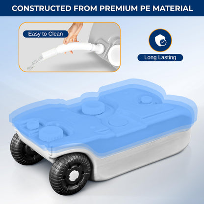 RV Portable Water Tank with Large Wheels for Easy Transport - OMOTOR