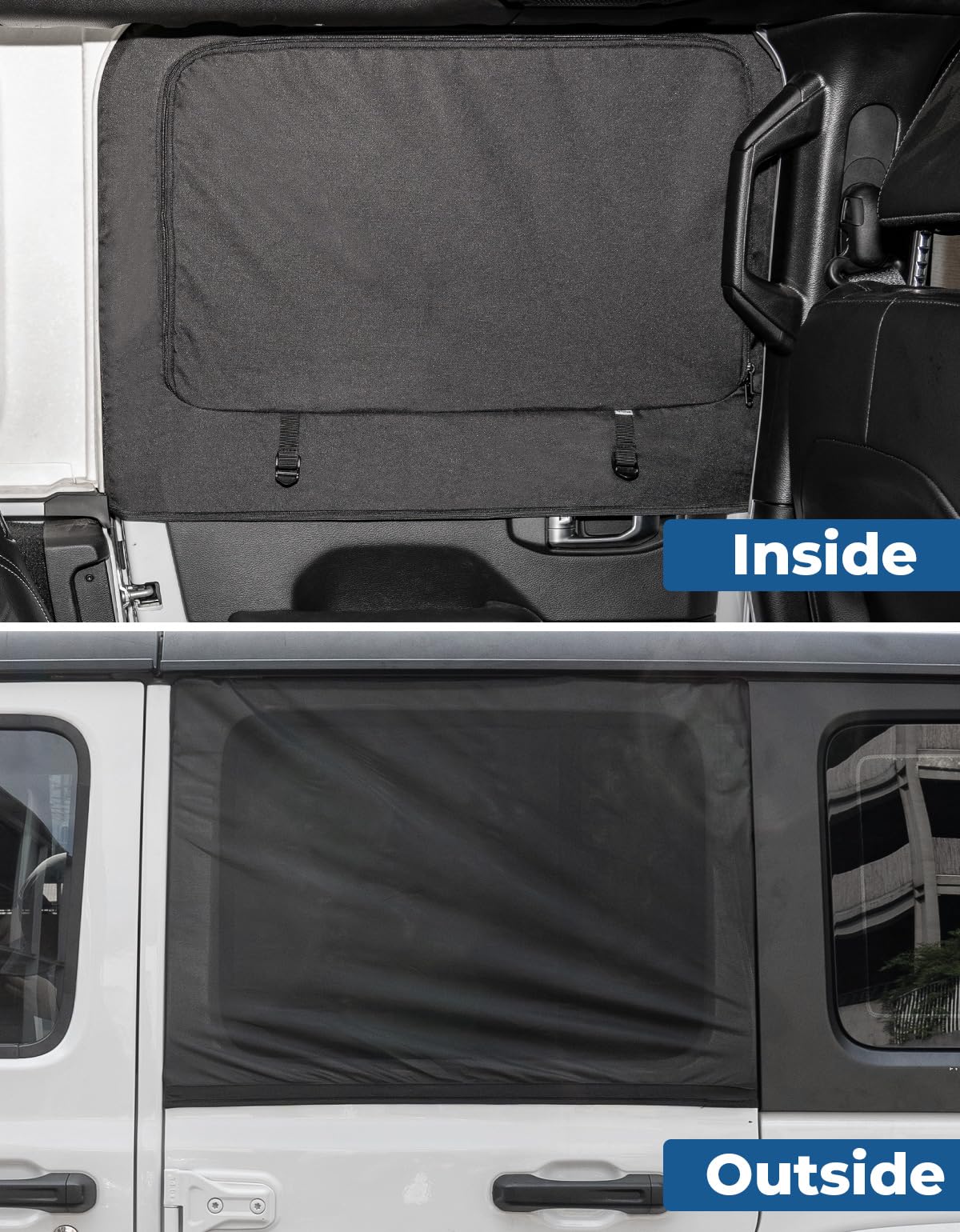 Window Sun Shade Camping Window Insect Screen Compatible with Wrangler JK JL Gladiator JT 2007-2024