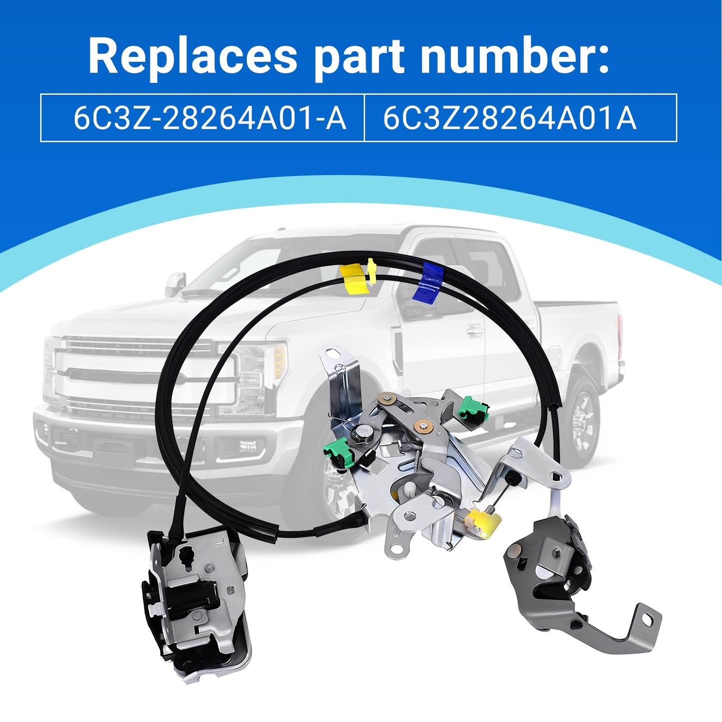 Rear Door Latch Lock Cable Assembly Compatible with F-250 F-350 F-450 F-550