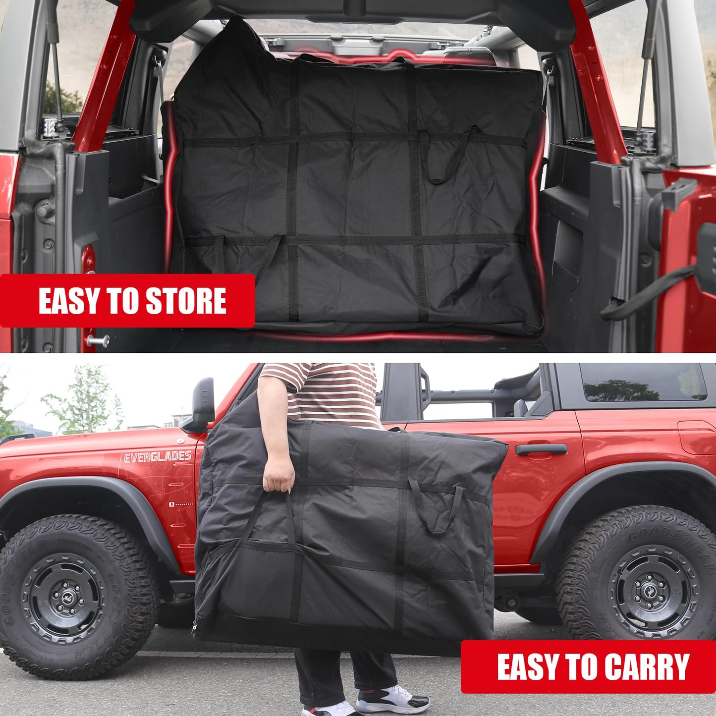 2 Pcs Front Door Storage Bag for Ford Bronco 2021-2026 4-Door