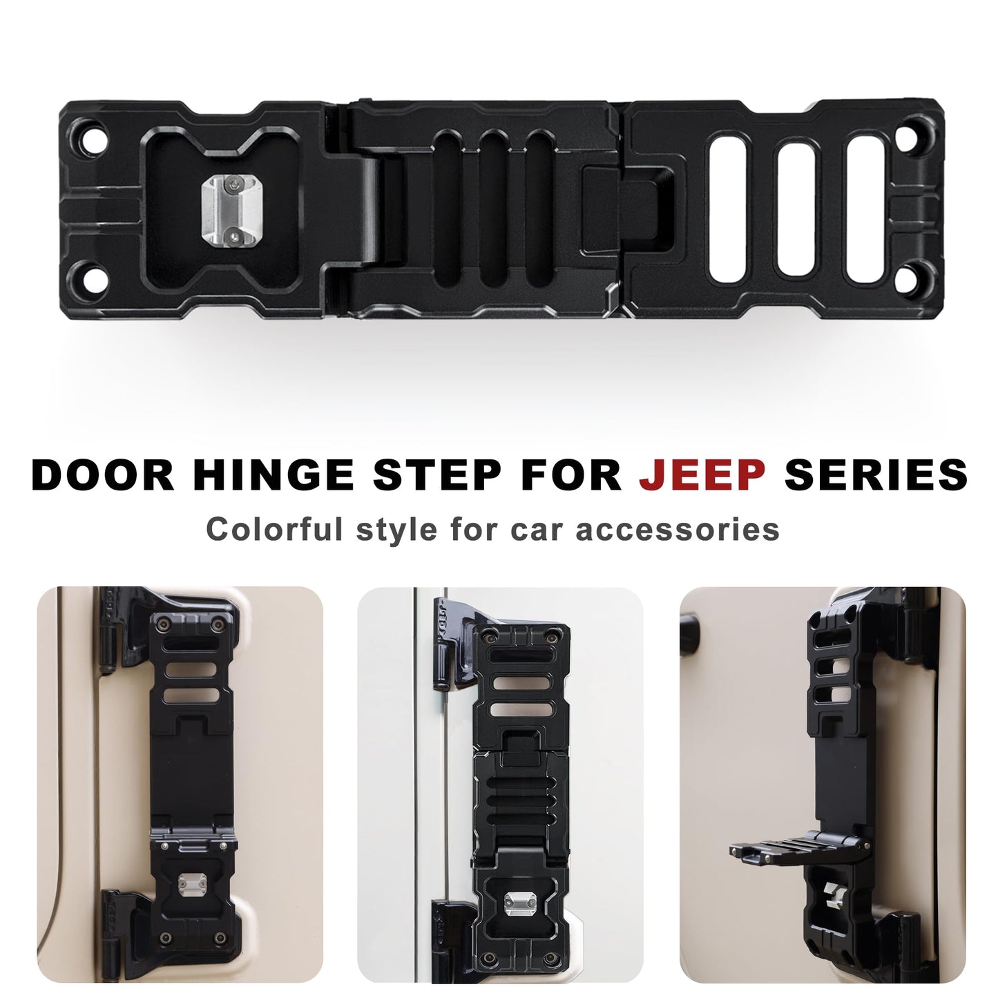 Aluminum Alloy Folding Door Hinge Step Compatible with Jeep Wrangler JK JKU JL JLU Gladiator JT 2007-2023(Not fit 2021 Gladiator)
