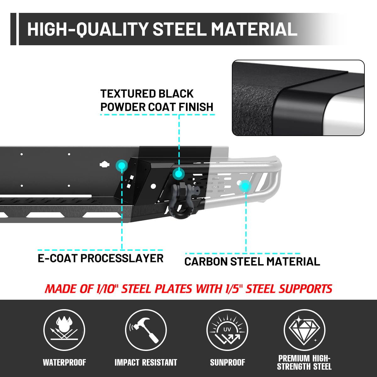 Heavy Duty Offroad Rear Bumper for Ford Ranger 2024 - 2026