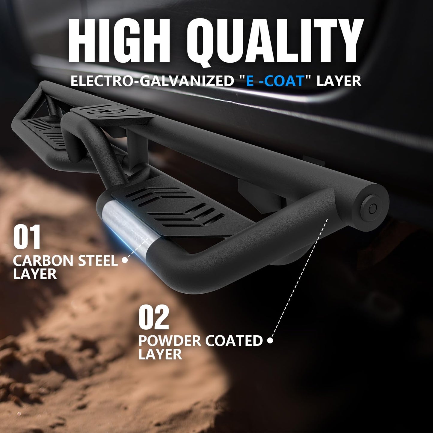 Running Boards Compatible with 2018-2026 Jeep Wrangler JL JLU Unlimited 4 Doors