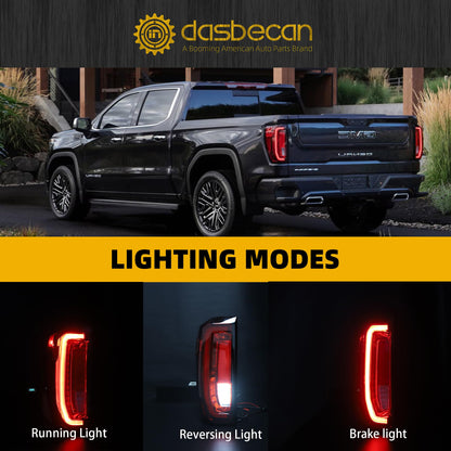 Tail Light Assembly for 2019-2024 GMC Sierra 1500/2500/3500 HD – Left & Right Side, Halogen & LED Rear Lamp
