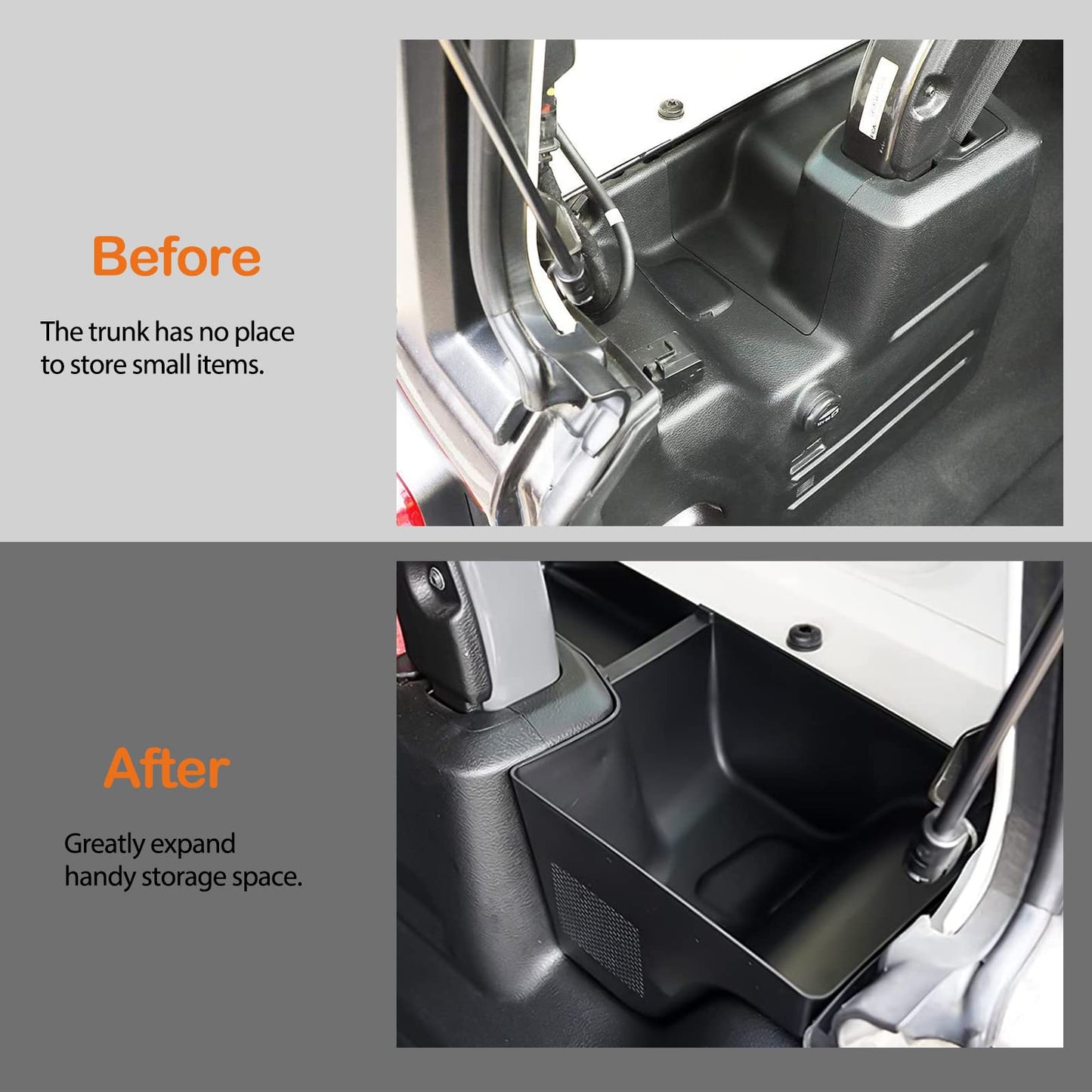 2Pcs Wheel Well Storage for 2018-2026 Jeep Wrangler JL JLU 4-Door (Not Applicable to 2-Door JL Models)