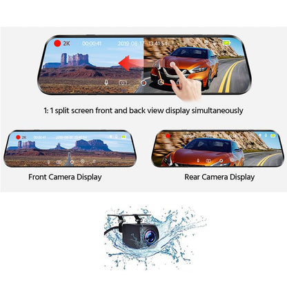 10'' Mirror Dash Cam for Jeep Wrangler JL Unlimited 4-Door 2018 - 2024 - OMOTOR