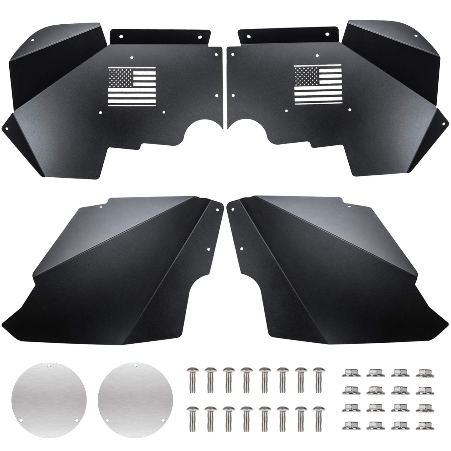Black Inner Fender Liner Compatible with Wrangler 2007-2018 JK JKU & Unlimited 2/4 Doors - OMOTOR