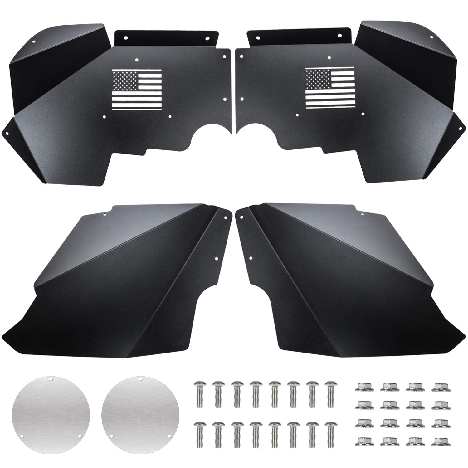 Black Inner Fender Liner Compatible with Wrangler 2007-2018 JK JKU & Unlimited 2/4 Doors - OMOTOR