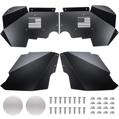 Black Inner Fender Liner Compatible with Wrangler 2007-2018 JK JKU & Unlimited 2/4 Doors - OMOTOR