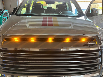 Full LED Front Hood Bulge Insert Replacement Lighting Kit Compatible with Toyota Tundra 2014-2021