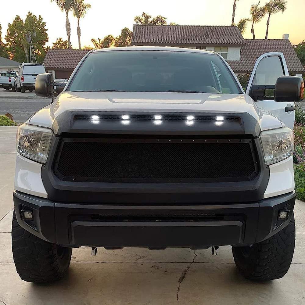 Full LED Front Hood Bulge Insert Replacement Lighting Kit Compatible with Toyota Tundra 2014-2021