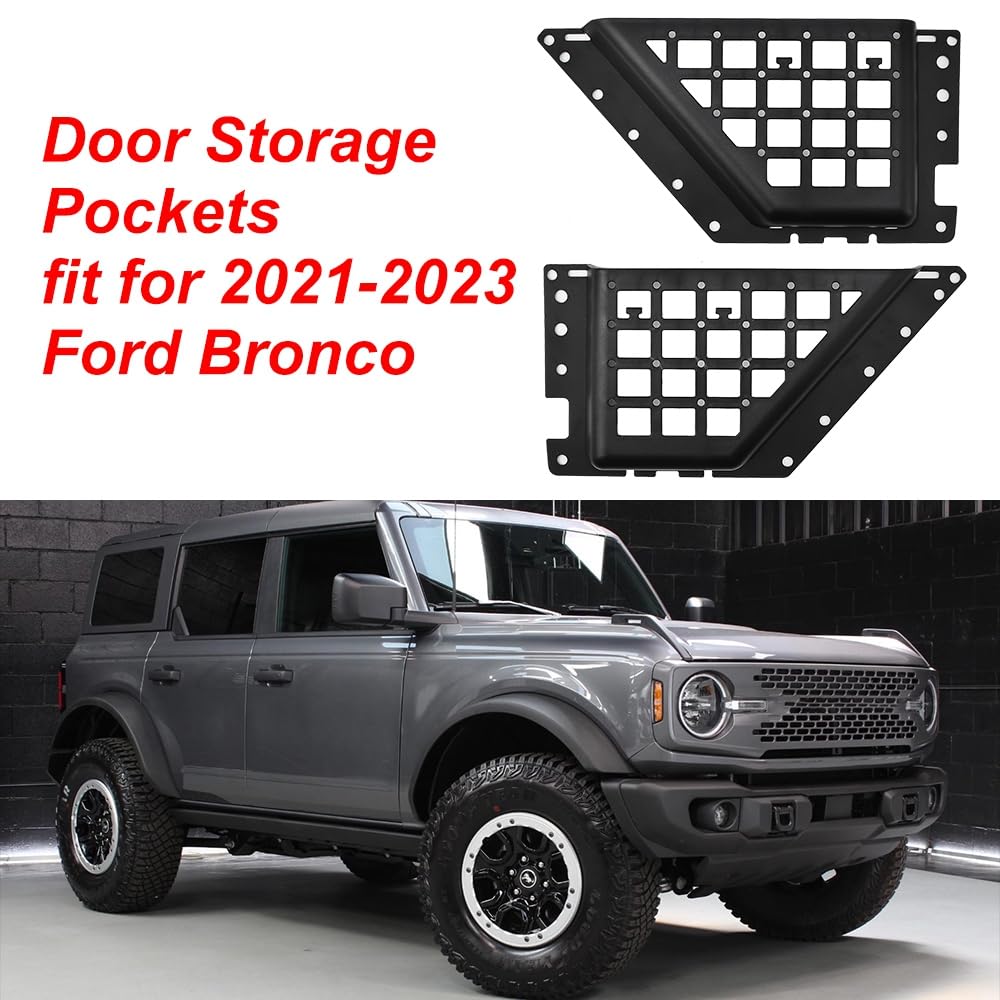 2PCS Front Door Storage Pocket Organizer Box Compatible with Ford Bronco 2021-2026 2/4 Door