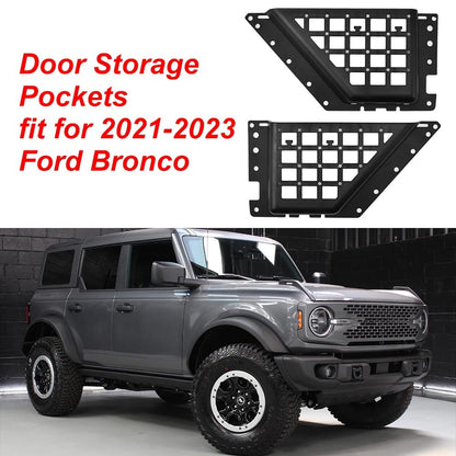2PCS Front Door Storage Pocket Organizer Box Compatible with Ford Bronco 2021-2026 2/4 Door