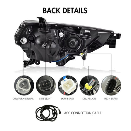 LED Headlight Sequential Turn Signal Head Lamp Assy Fit for Toyota 4Runner 2014-2021 - OMOTOR