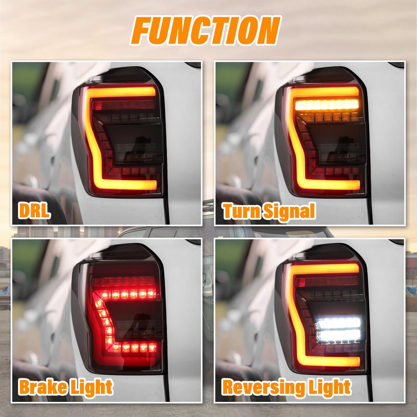 New Toyota 4Runner Lifestyle Stealth Tail Lights(2010-2024) - OMOTOR