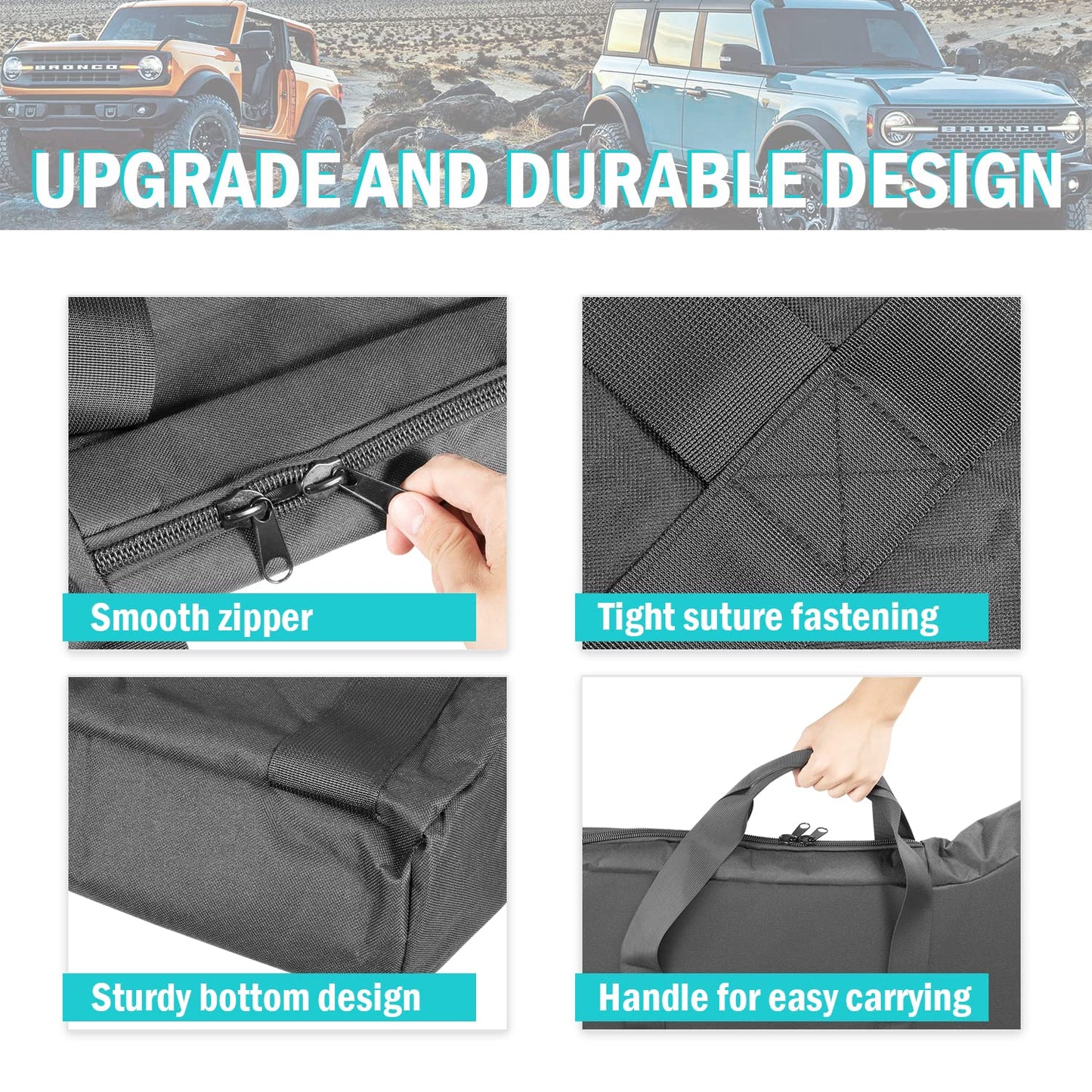 2 Pcs Front Door Storage Bag for Ford Bronco 2021-2024 4-Door