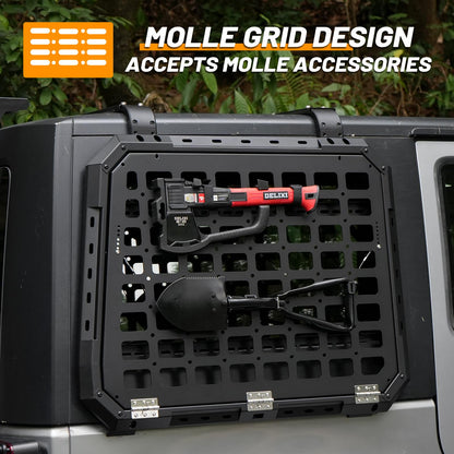 2 Pcs Rear Window Storage Table Molle Panel Flank Kit for Jeep Wrangler JK 2007-2018  4 Doors