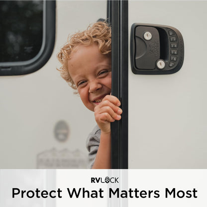 Compact RV Lock Keyless Entry with Remote Replacement for Trailers with Patented Security Technology