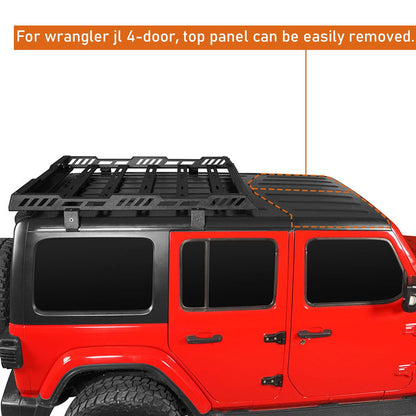 Roof Rack Cargo Basket Crossbar for 2018-2026 Jeep Wrangler JL 2 or 4 Doors & Gladiator JT