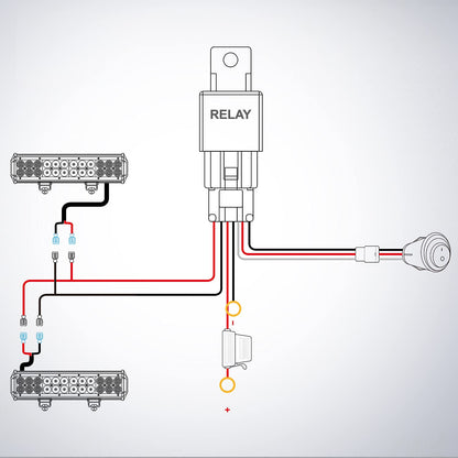 LED Light Bar Wiring Harness Kit - 2 Leads 12V On Off Switch Power Relay Blade Fuse for Off Road Lights LED Work Light