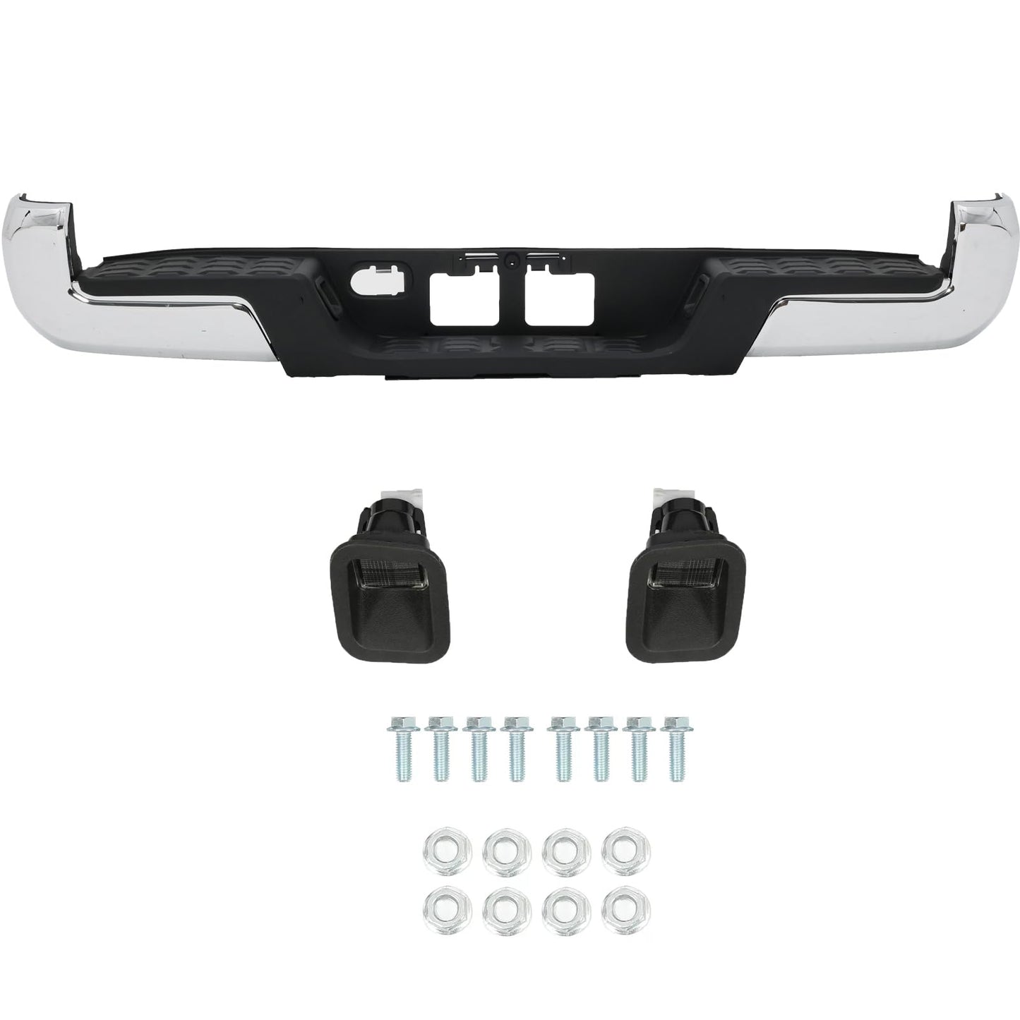 Rear Steel Step Bumper Assembly for 2016-2023 Toyota Tacoma without Park Sensor Holes