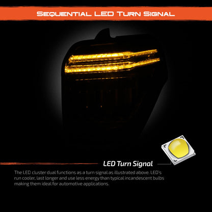 LED Tube DRL Brake Sequential Turn Signal Fits 2010-2022 Toyota 4Runner - OMOTOR