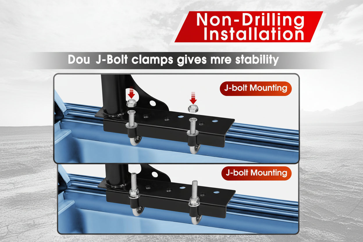 Extendable Truck Ladder Racks 800Ibs Capacity, Universal Heavy Duty (NO Drilling)