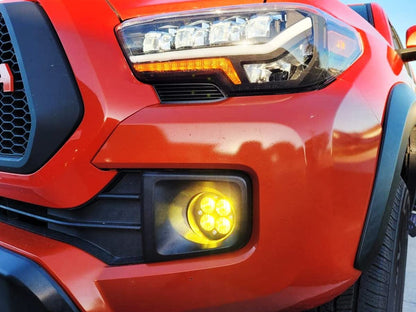 24W High Power LED Wide Angle SAE Flood Beam Fog Light Kit Compatible With Toyota Tacoma Tundra 4Runner - OMOTOR