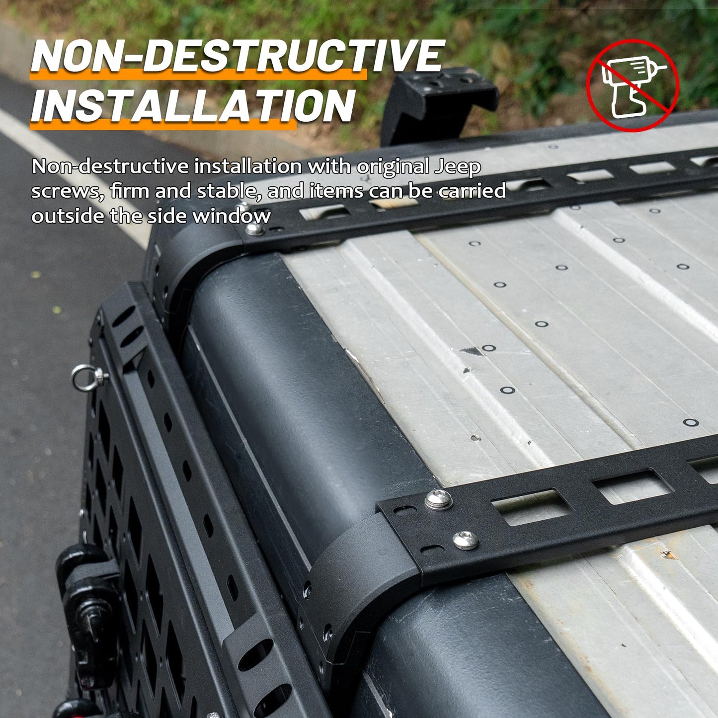 2 Pcs Rear Window Storage Table Molle Panel Flank Kit for Jeep Wrangler JK 2007-2018  4 Doors