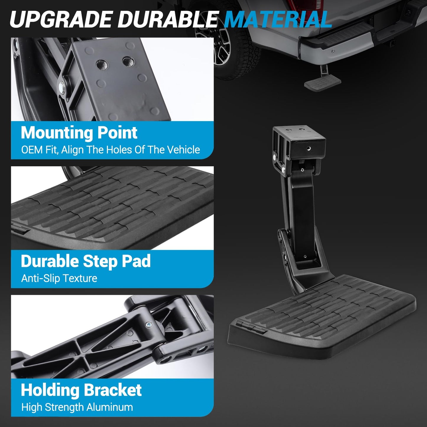 Retractable Rear Bed Step Compatible with 2014-2021 Toyota Tundra