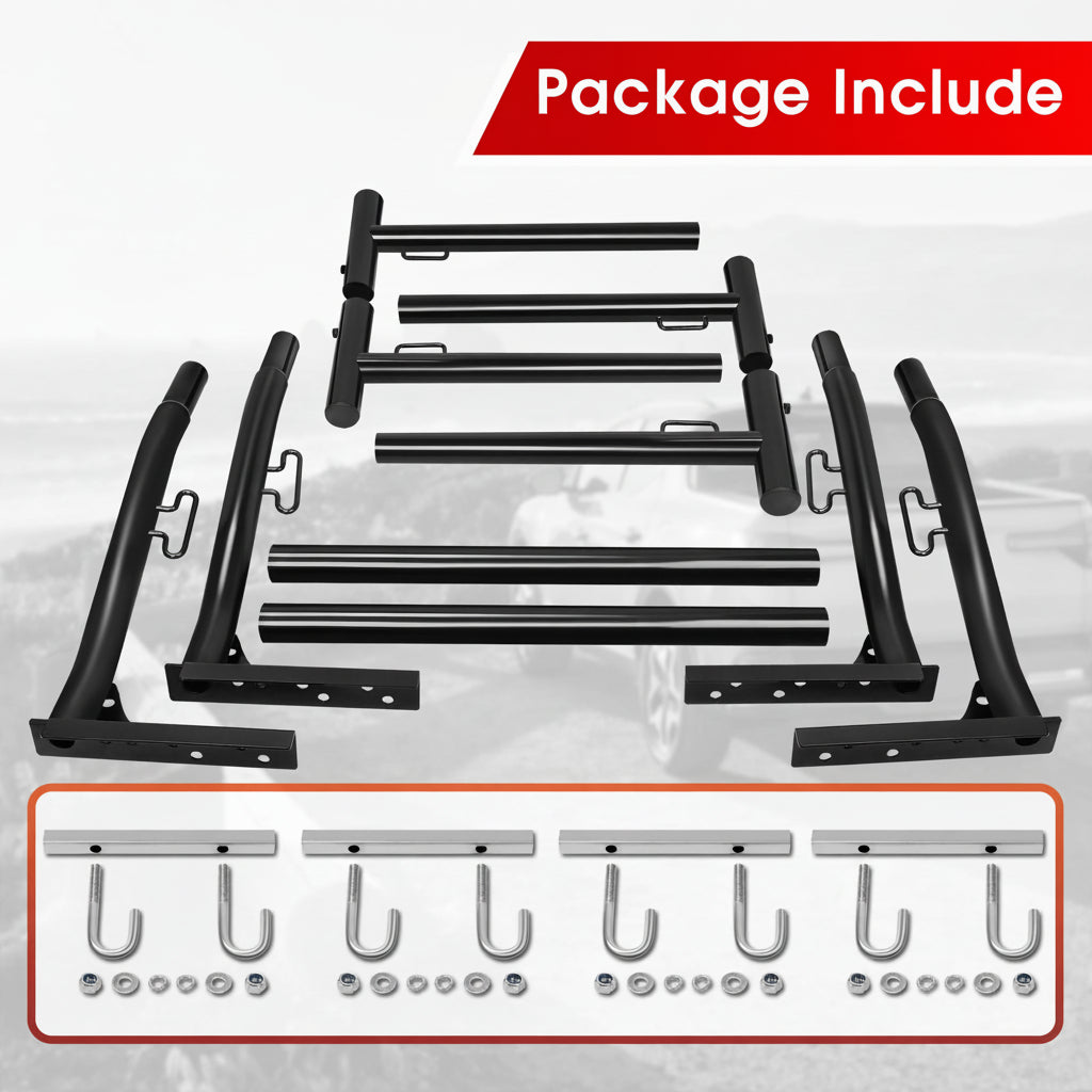 Extendable Truck Ladder Racks 800Ibs Capacity, Universal Heavy Duty (NO Drilling)
