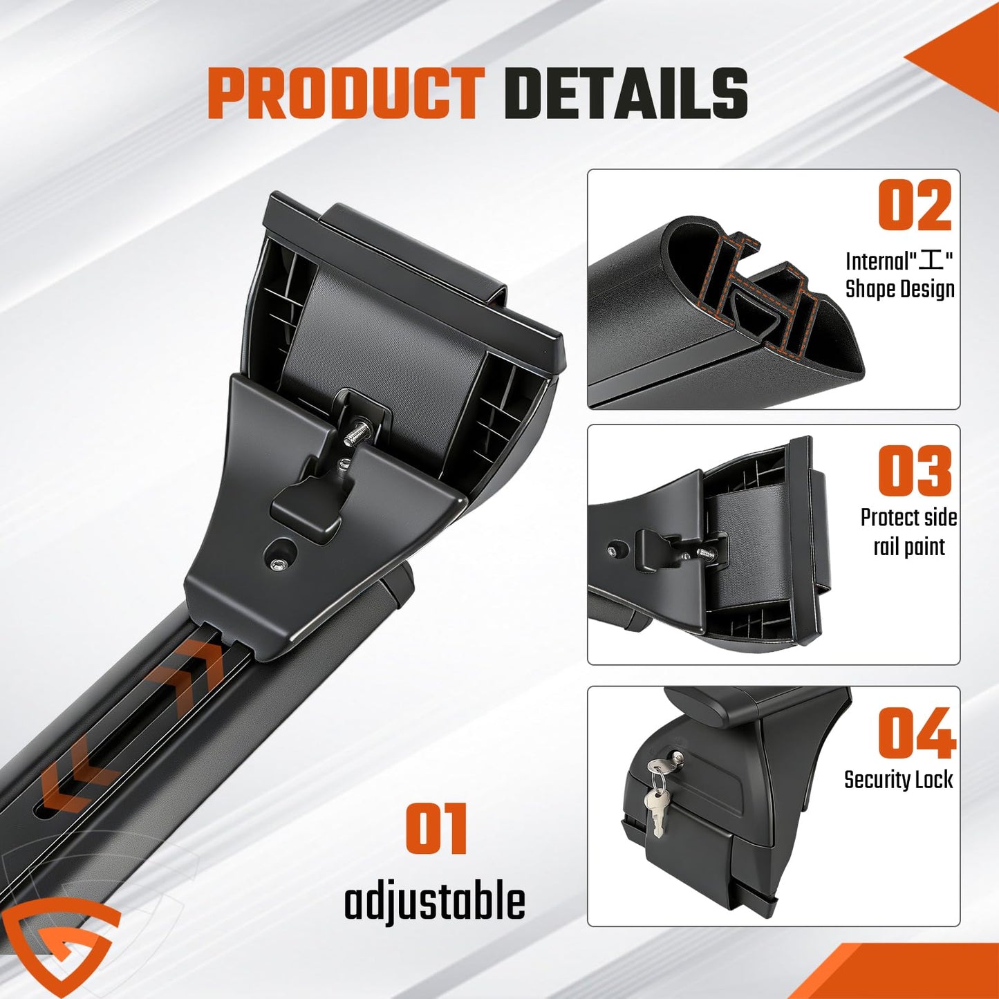 Roof Rack Cross Bars Compatible with Jeep Wrangler JL JK  Gladiator JT 2007-2026 with Anti-Theft Metal Lock, 2 & 4 Door