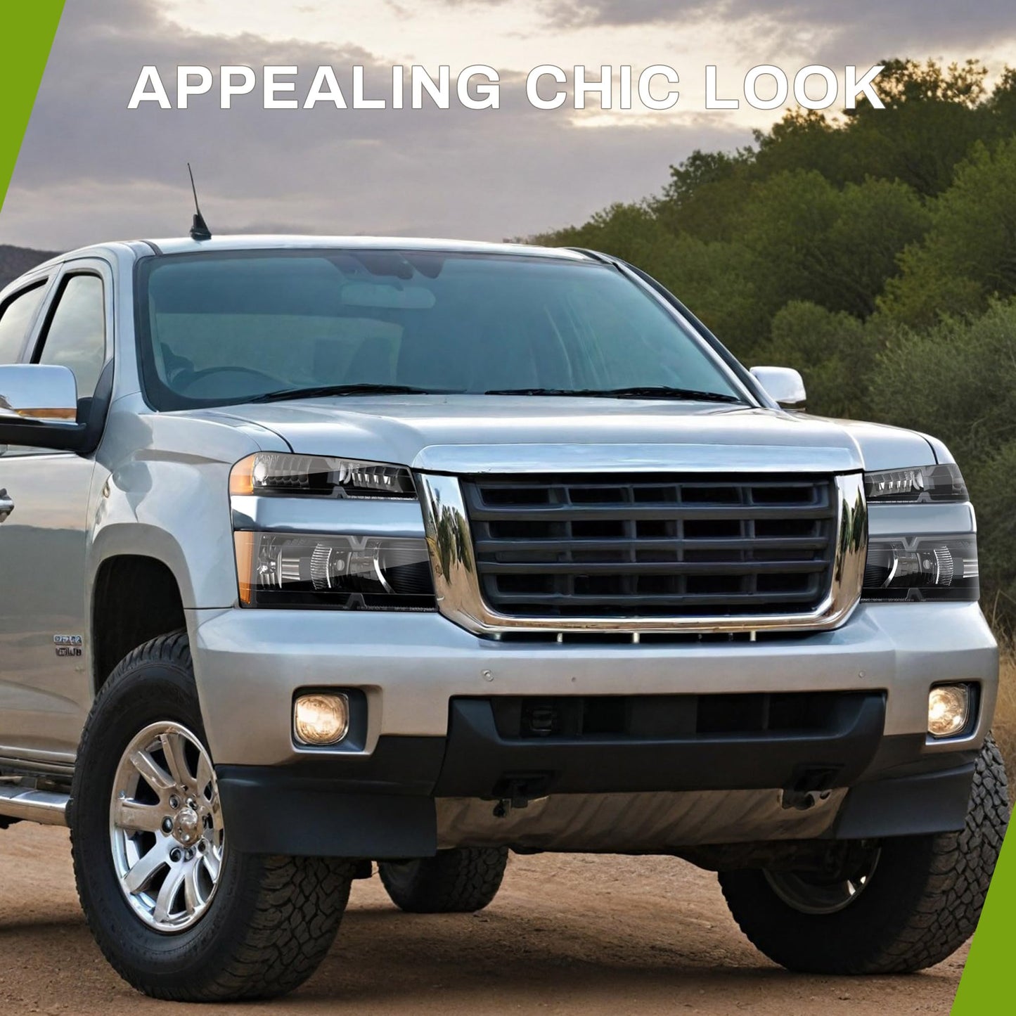 Headlights Assembly Compatible with 2004-2012 Chevy Colorado GMC Canyon, 2006-2008 Isuzu i-Series Replacement  (Left + Right Side)