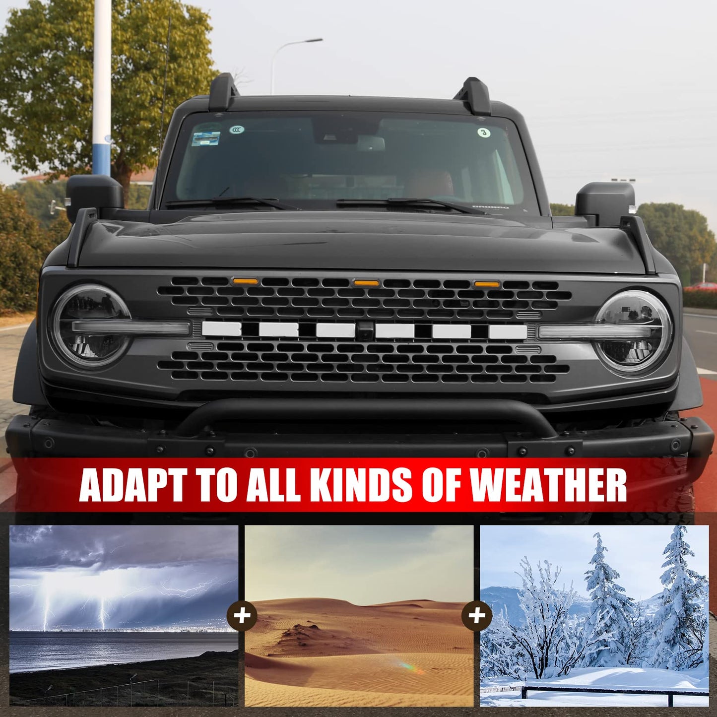 LED Grille Lights for Ford Bronco Accessories 2021-2024 2/4-Door