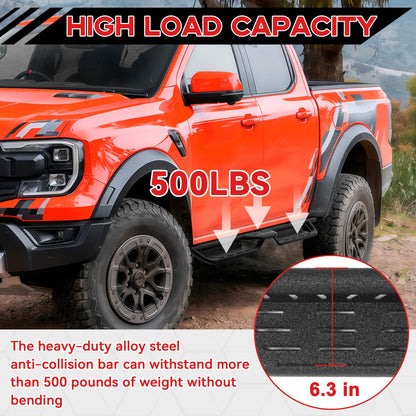 Crew Cab Running Boards Compatible with Ford Ranger 2019-2025 SuperCrew Cab (4 Full Size Doors)