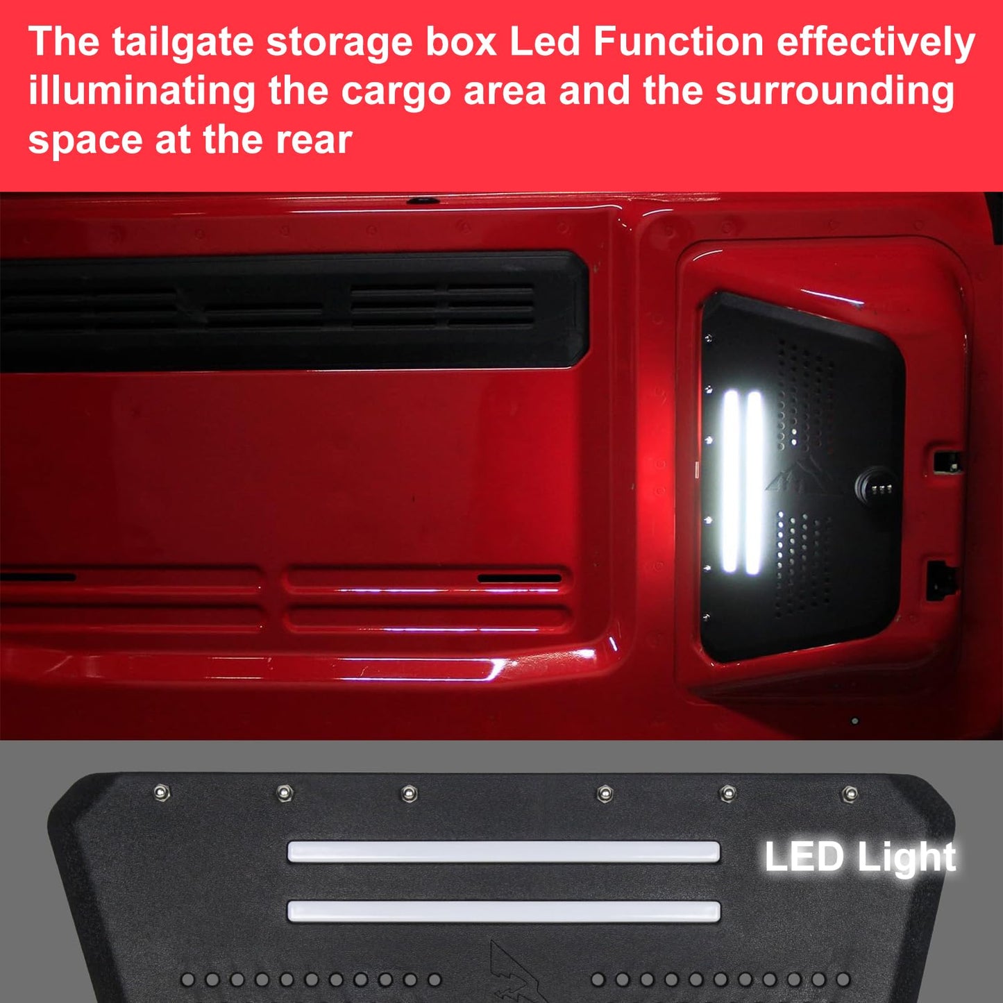 Tailgate Table Storage Lock Box For 21-24 Ford Bronco 2/4 Doors