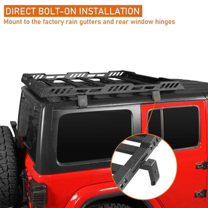 Roof Rack Cargo Basket Crossbar for 2018-2026 Jeep Wrangler JL 2 or 4 Doors & Gladiator JT