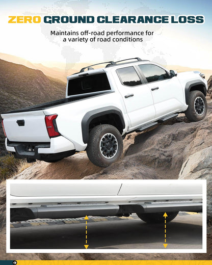 Aluminum Side Steps Fit for 2024 - 2026 Toyota Tacoma Double Cab (Front & Rear Door)