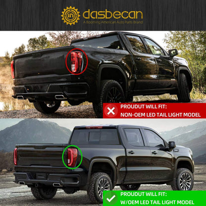 Tail Light Assembly for 2019-2024 GMC Sierra 1500/2500/3500 HD – Left & Right Side, Halogen & LED Rear Lamp