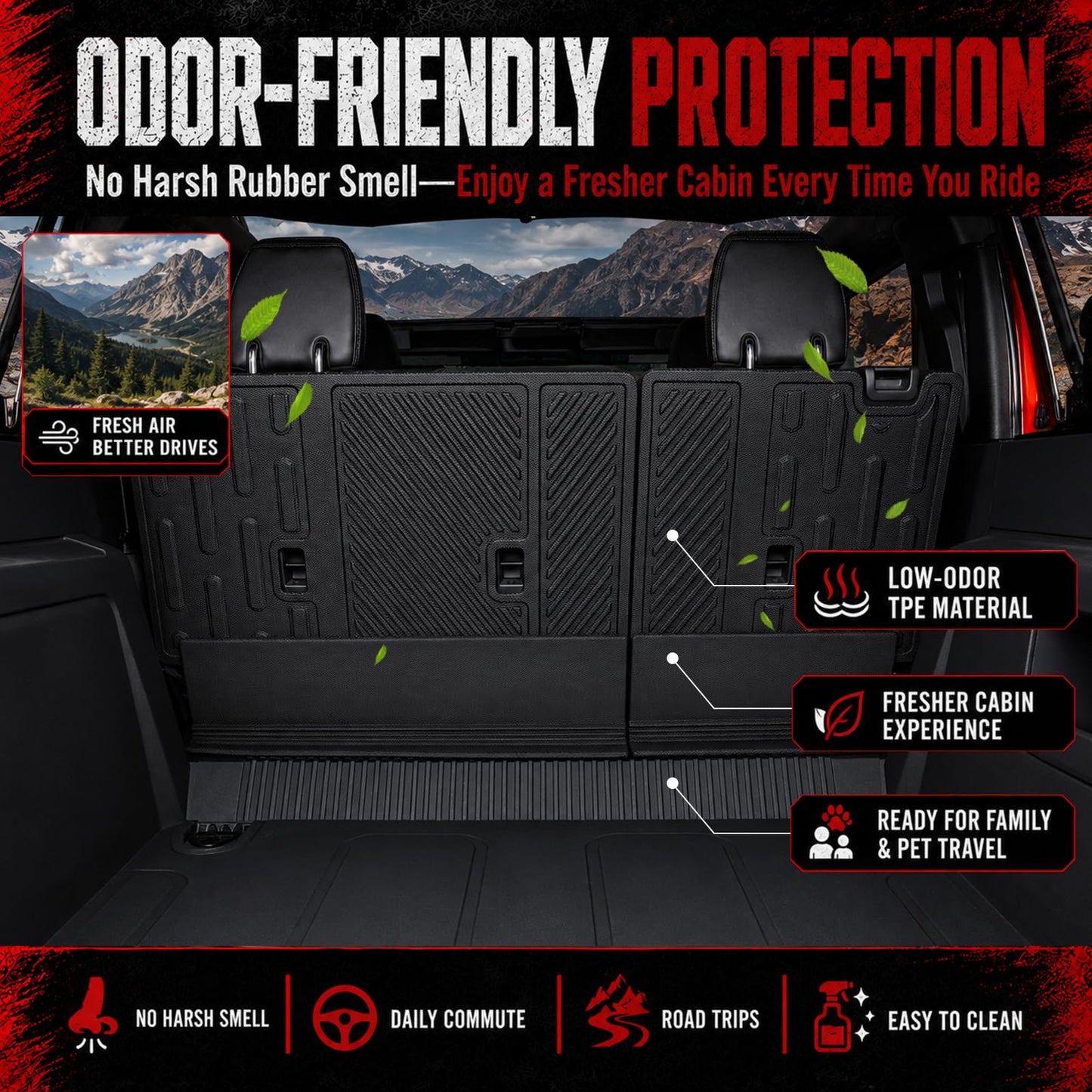 Rear Seat Back Cover Backrest Protector with Dog Seat Liner for Ford Bronco 2/4 Door 2021 - 2026