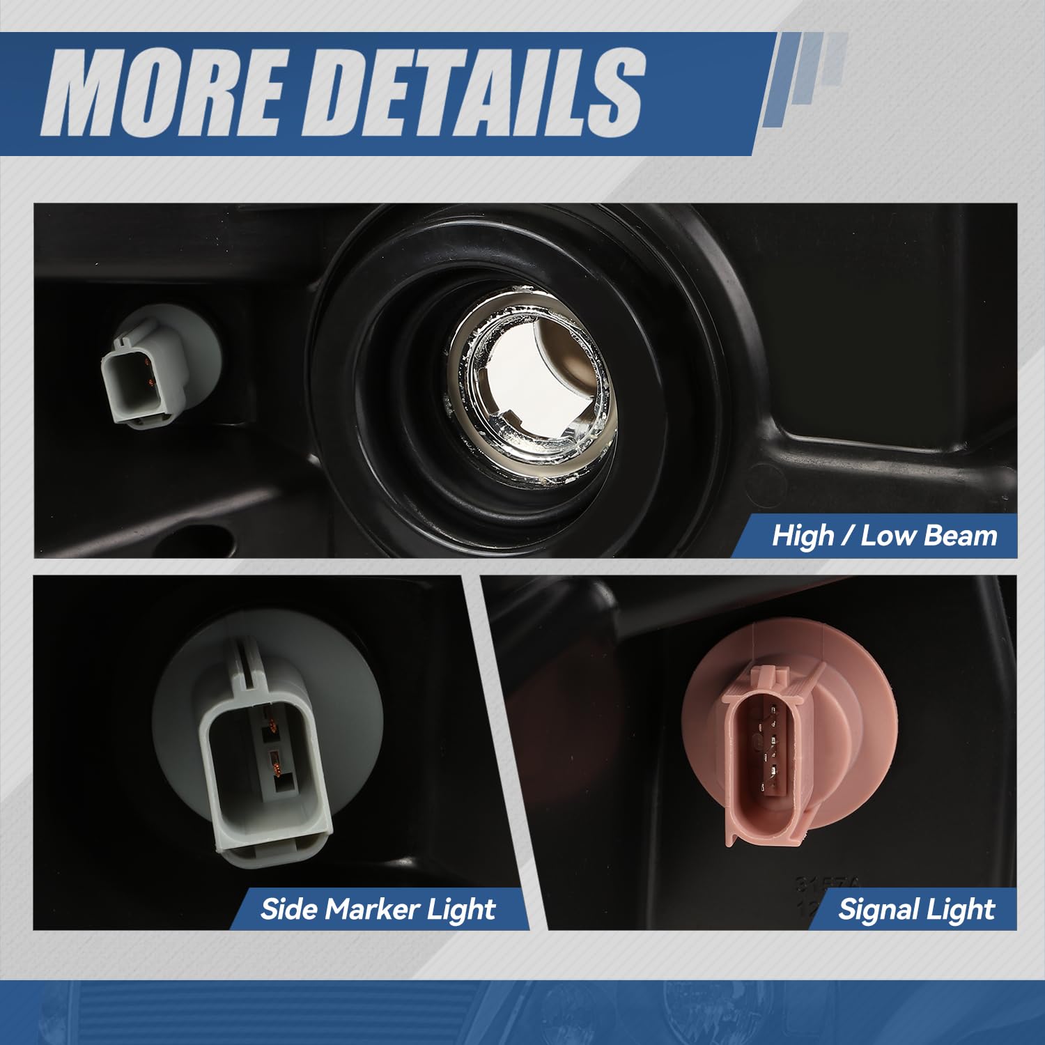 Headlight Assembly Compatible With 2004-2008 Ford F150 04-08 04 05 06 07 08 Ford F150 Head Lamp Assembly Driver And Passenger Side (Black Housing Clear Reflector) - OMOTOR
