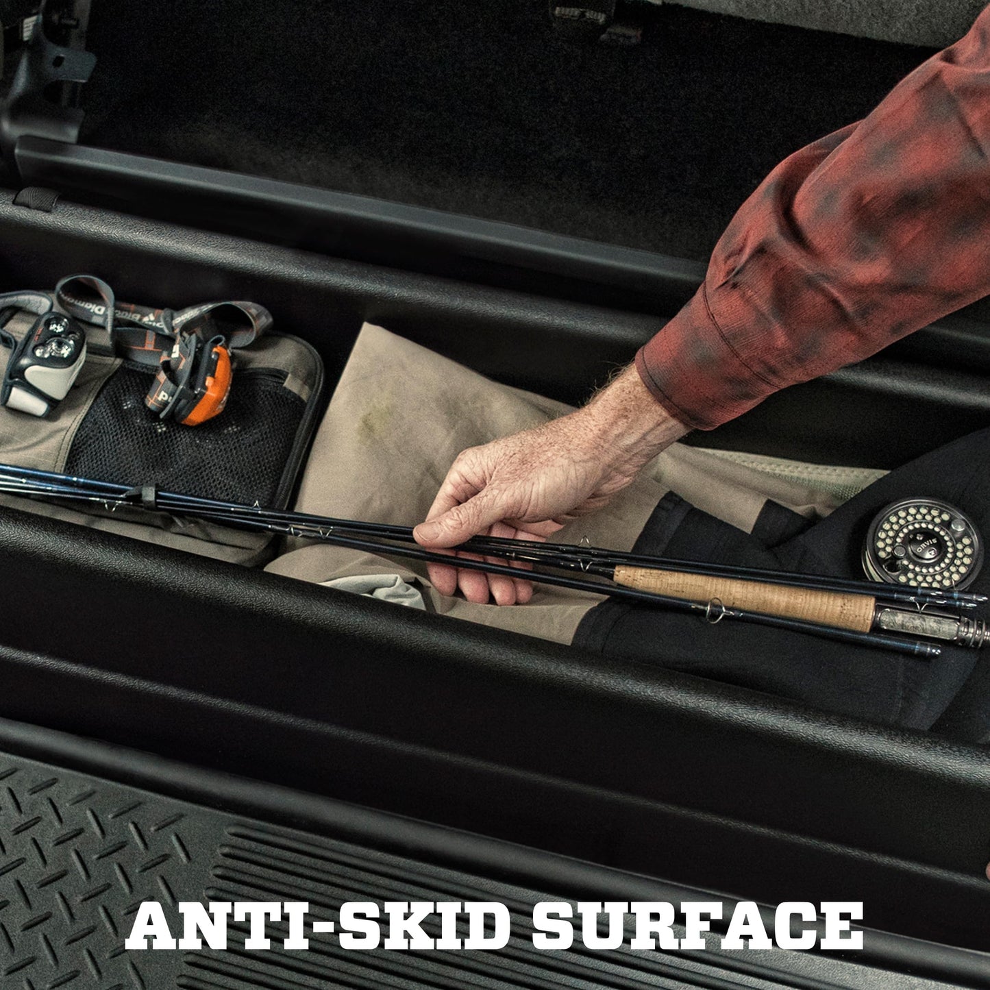 Gearbox Storage Systems Fits 2019-2026 Dodge Ram 1500 Crew Cab with Factory Storage Box (Will NOT fit Models w/Heat/Cool Rear Seats)