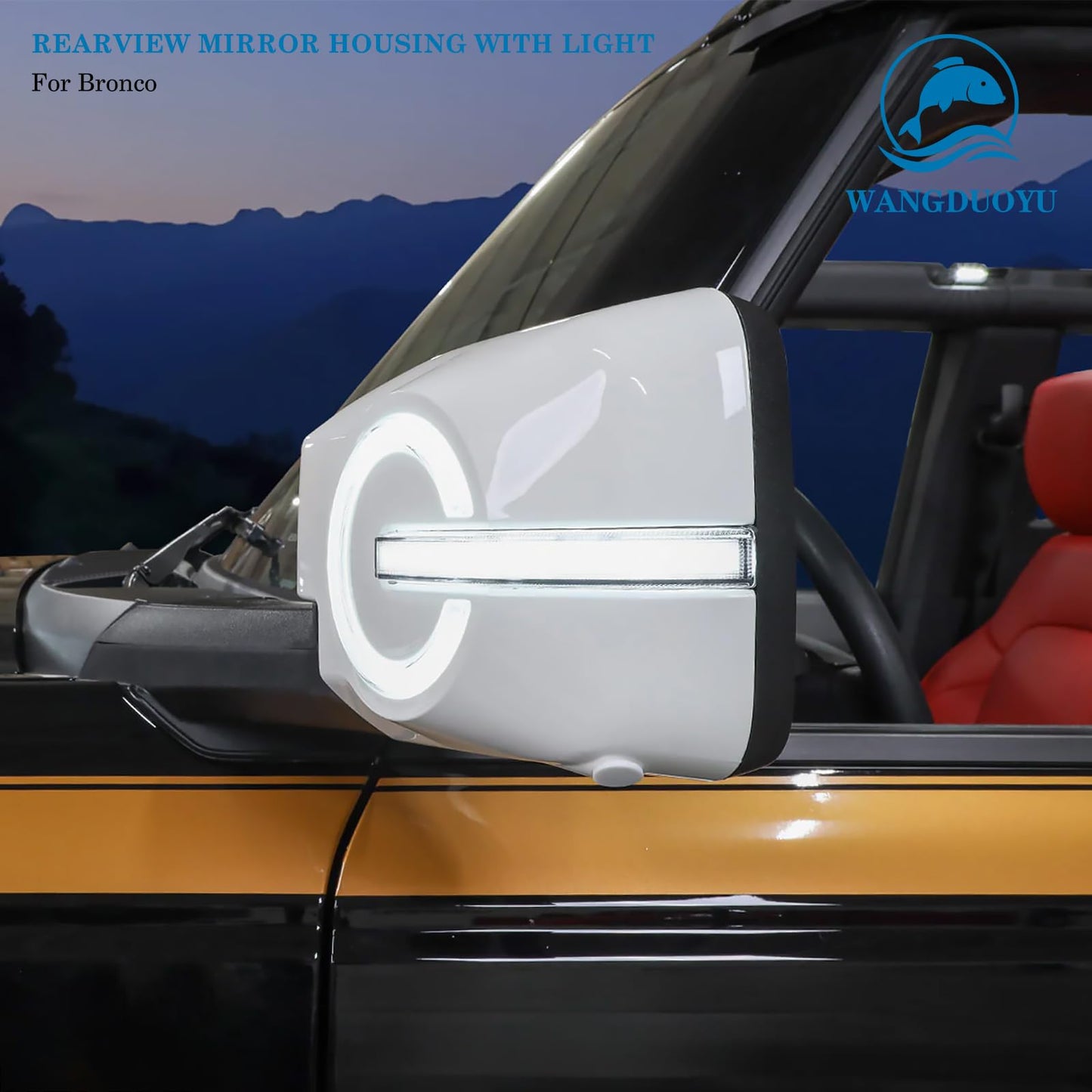 Rearview Mirror Cover Compatible with 2021-2023 Bronco 2/4 Door (Not Sport)