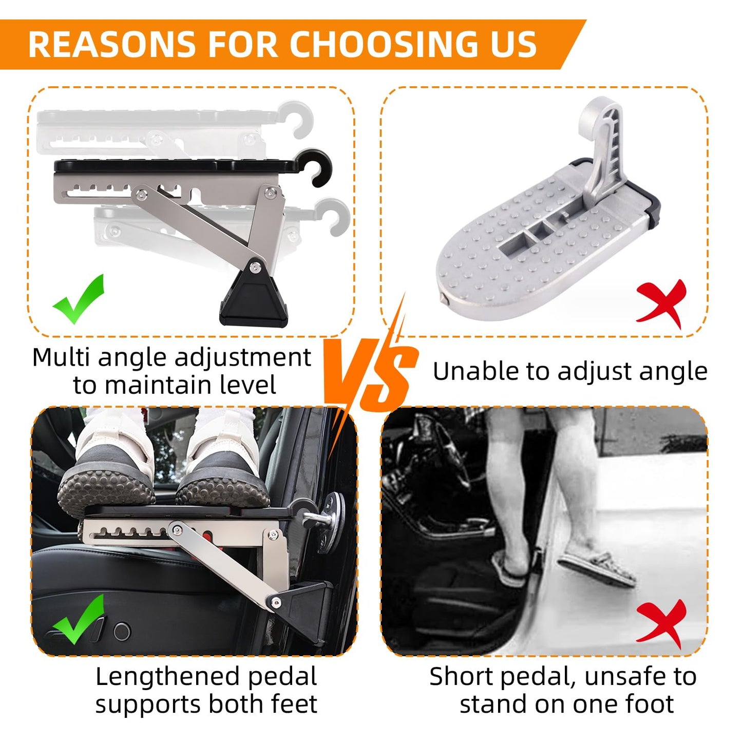 Universal Adjustable Car Door Step For Most Car, SUV, Vehicles