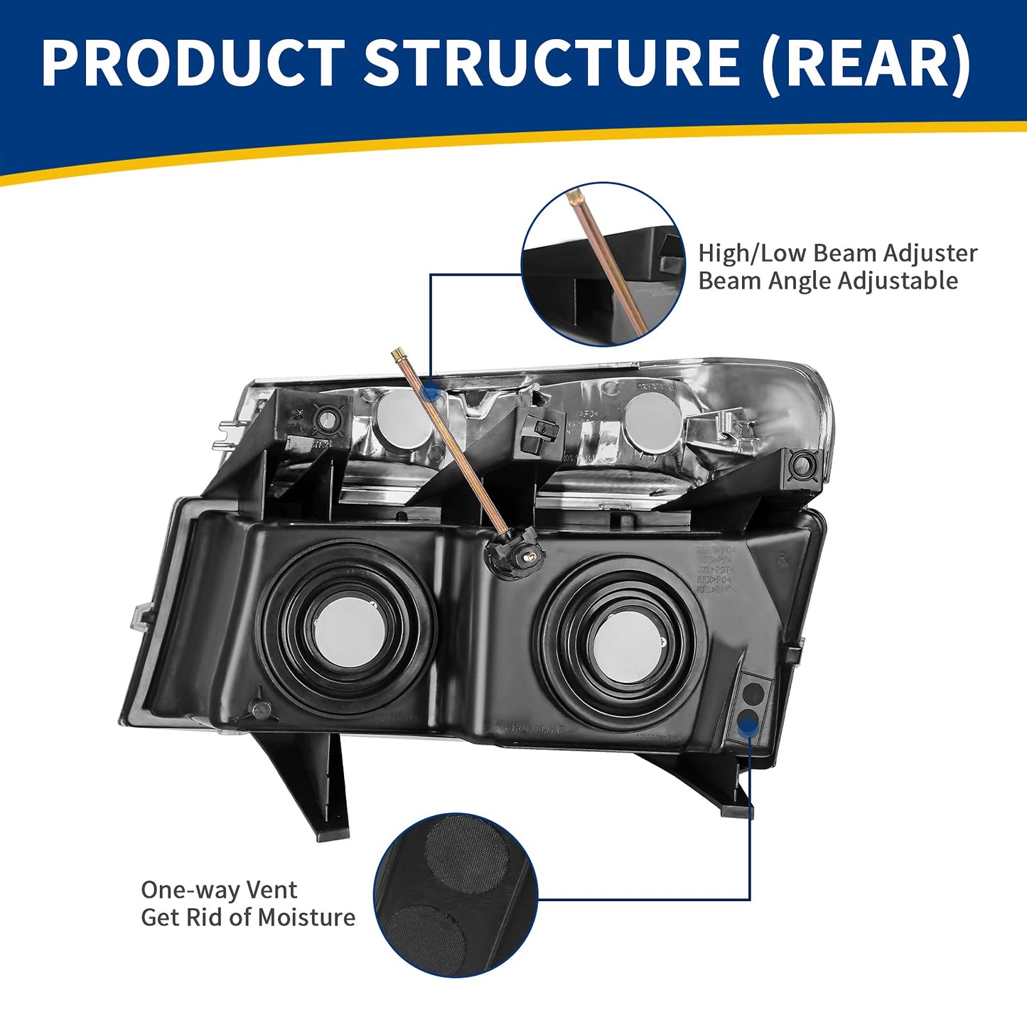 Headlights Assembly Compatible with 2004-2012 Chevy Colorado GMC Canyon, 2006-2008 Isuzu i-Series Replacement  (Left + Right Side)